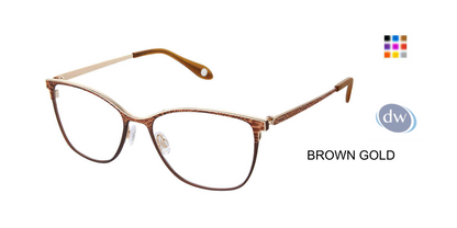 FYSH F-3712 Eyeglasses Brown Gold