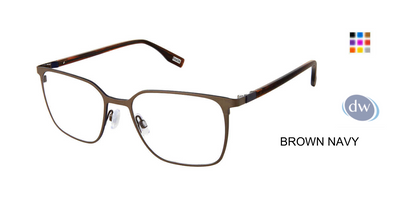 EVATIK E-9263 Eyeglasses BROWN NAVY