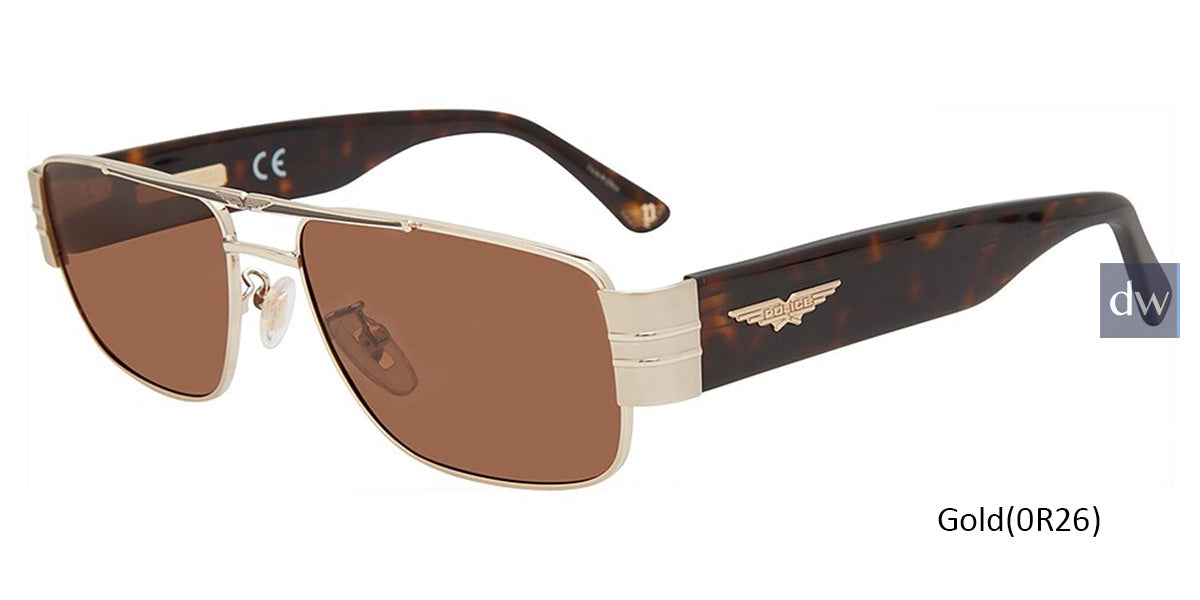 Gold (0R26) Police SPLA55 Sunglasses.