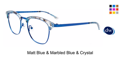 Matt Blue Marbled Blue Crystal