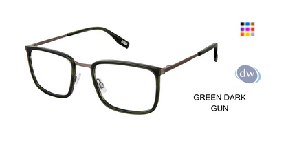 EVATIK E-9252 Eyeglasses Green Dark Gun