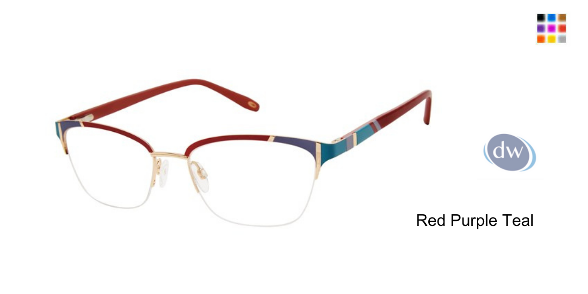 Red Purple Teal            VICTOR GLEMAUD X TURA VGO019 Eyeglasses