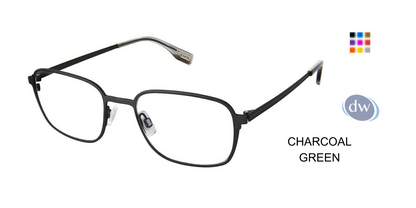 EVATIK E-9246 Eyeglasses CHARCOAL GREEN