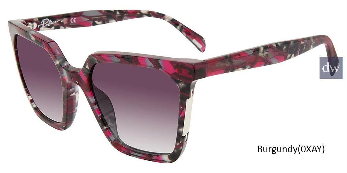 Burgundy (0XAY) Police SPLD33 Sunglasses.
