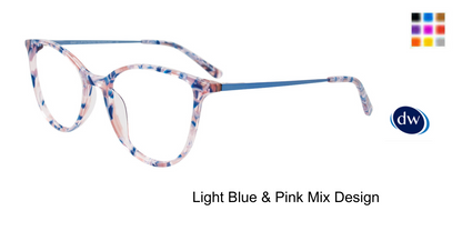 Light Blue  Pink Mix Design