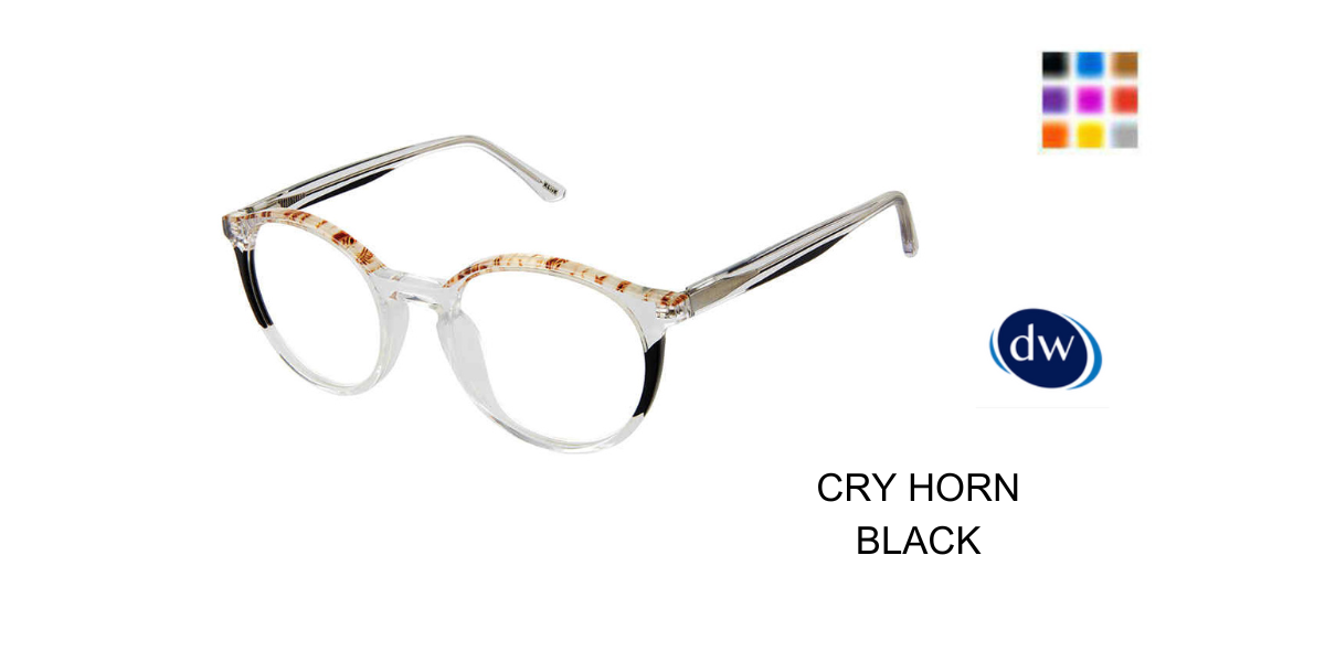 CRY-HORN-BLACK   Kliik K-751 EYEGLASSES