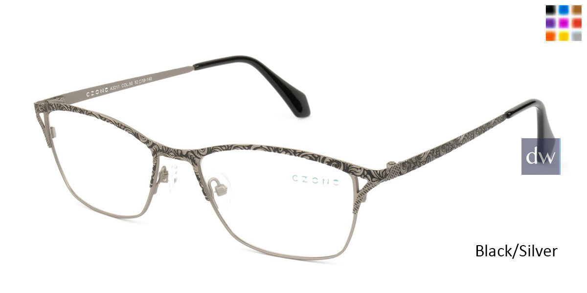 Black/Silver C-Zone A3211 Eyeglasses.
