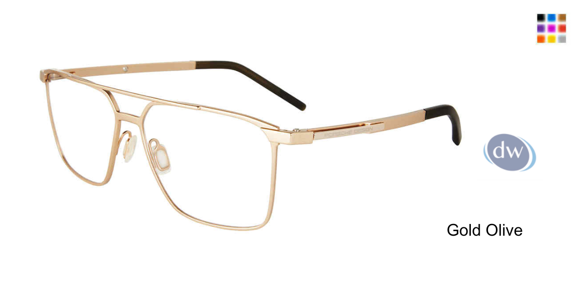 PORSCHE DESIGN P8392 Eyeglasses Gold Olive