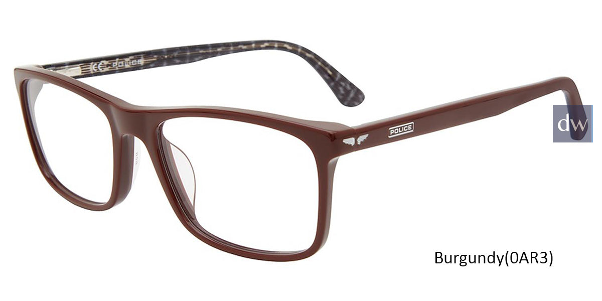 Burgundy (0AR3) Police VPLD03 Eyeglasses.