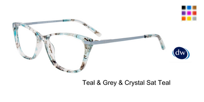 Teal  Grey Crystal Sat Teal