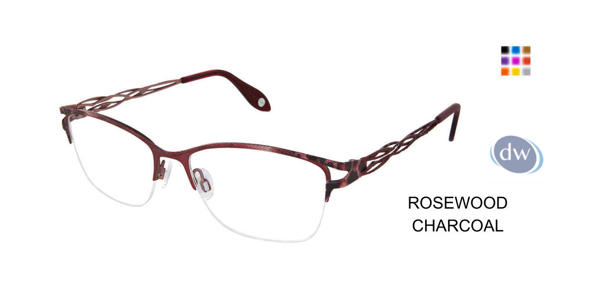 FYSH F-3710 Eyeglasses Rosewood Charcoal