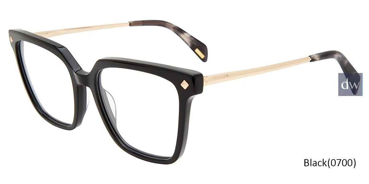 Black (0700) Police VPLD26 Eyeglasses.