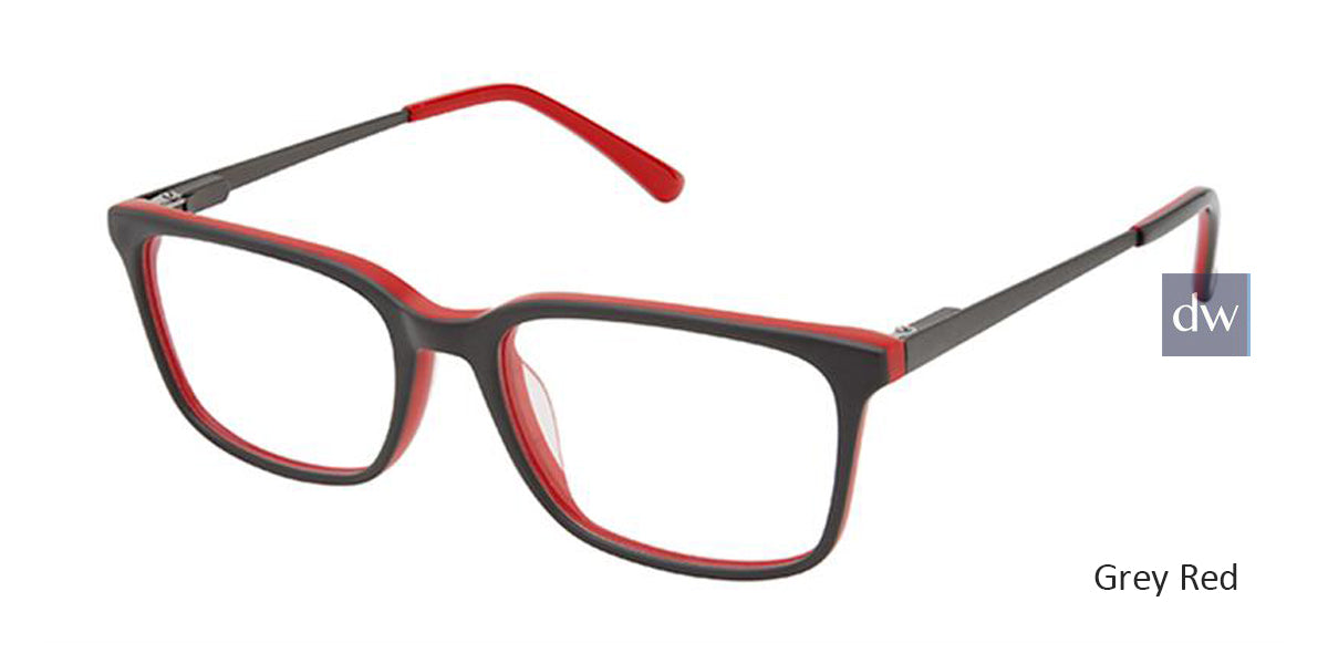 Grey Red Superflex Kids SFK-251 Eyeglasses.