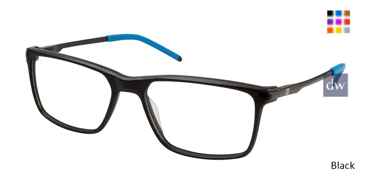 Black c01 Champion 4009 Extended Size Eyeglasses.