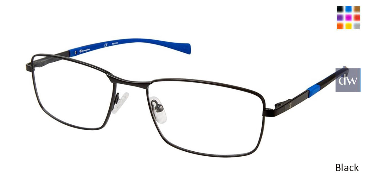 Black c02 Champion 4011 Extended Size Eyeglasses.