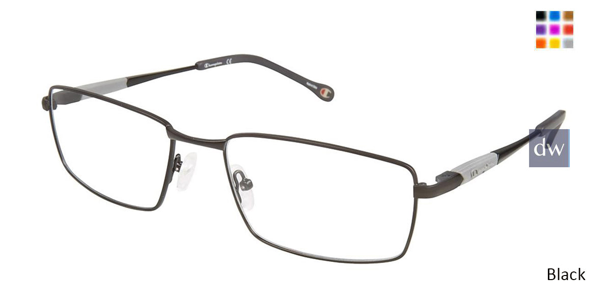 Black c02 Champion 4013 Extended Size Eyeglasses.
