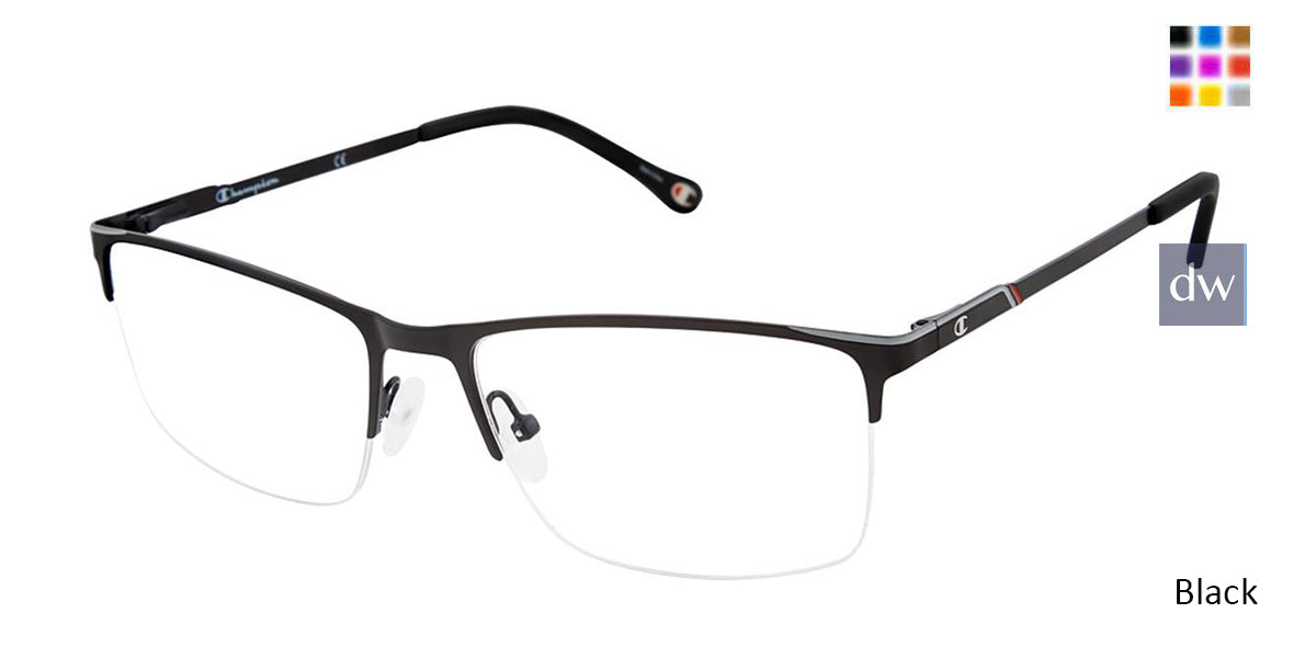 Black c01 Champion 4016 Extended Size Eyeglasses.