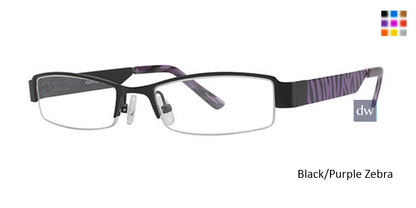 Black/Purple Zebra K12 4064 Eyeglasses
