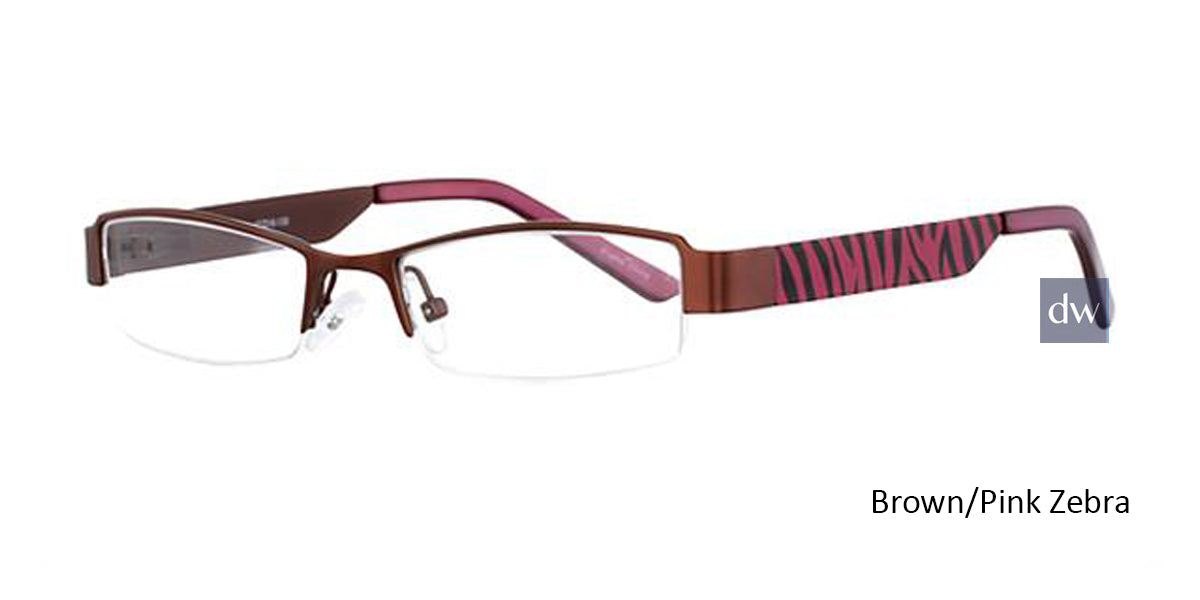 Brown/Pink Zebra K12 4064 Eyeglasses