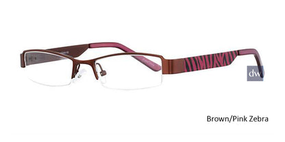 Brown/Pink Zebra K12 4064 Eyeglasses