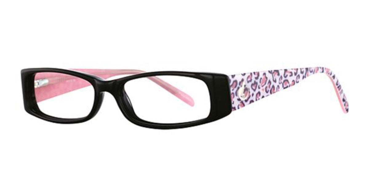 Black/Pink Leopard K12 4068 Eyeglasses - Teenager