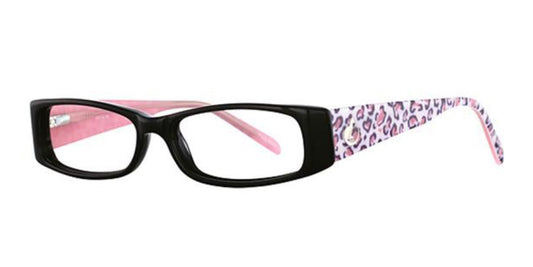 Black/Pink Leopard K12 4068 Eyeglasses - Teenager