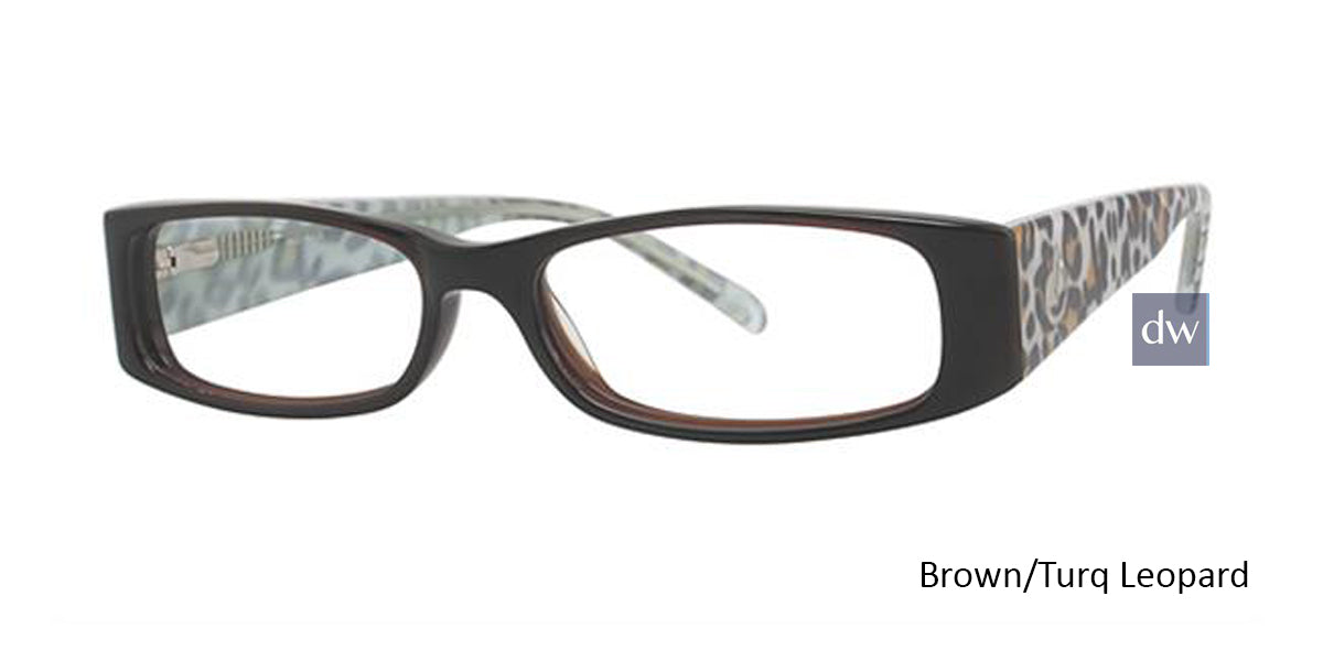 Brown/Turq Leopard K12 4068 Eyeglasses - Teenager