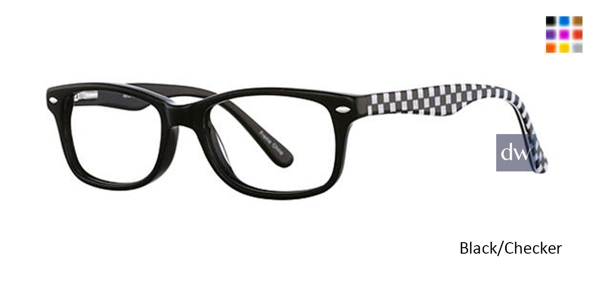 Black/Checker K12 4081 Eyeglasses