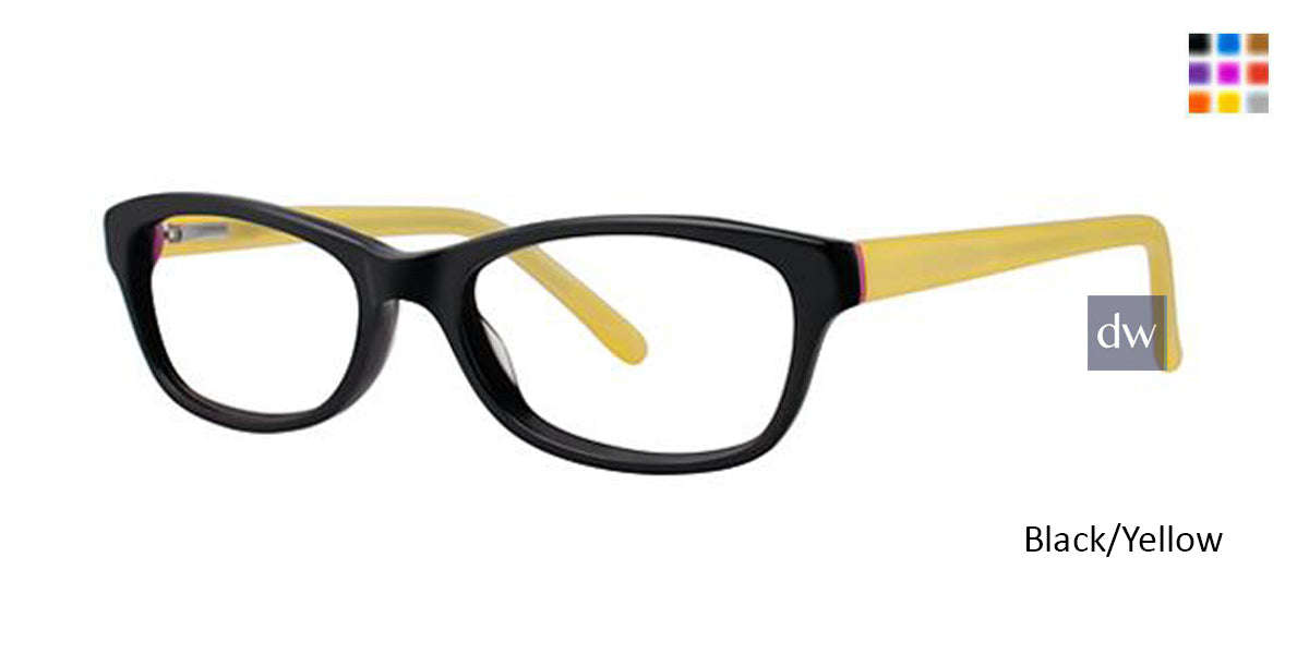 Black/Yellow K12 4092 Eyeglasses - Teenager