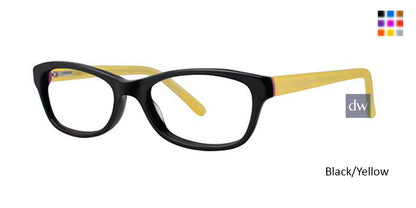 Black/Yellow K12 4092 Eyeglasses - Teenager