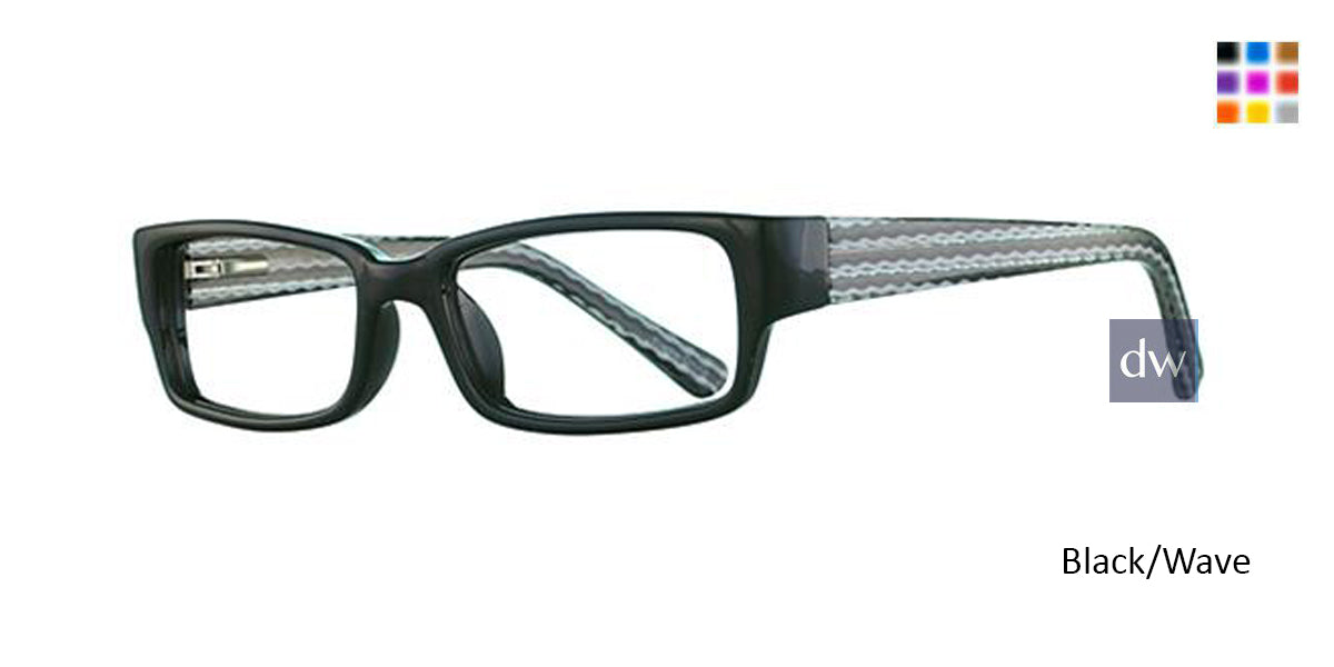 Black/Wave K12 4096 Eyeglasses - Teenager