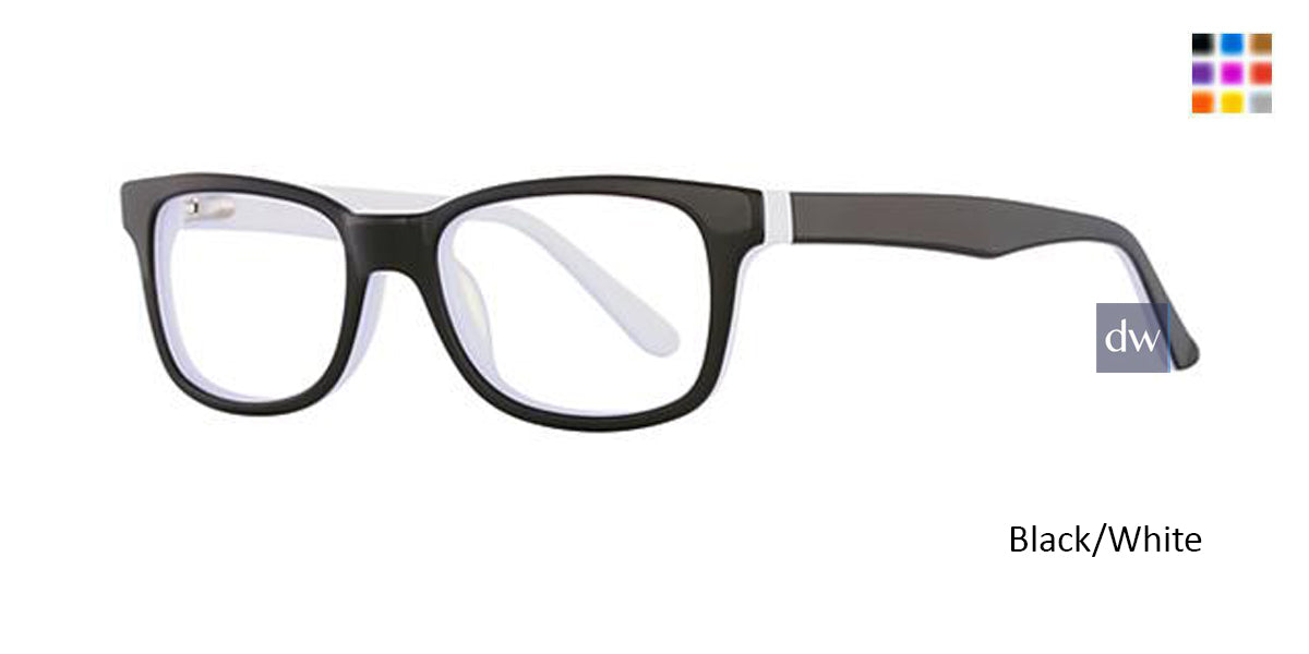Black/White K12 4100 Eyeglasses - Teenager