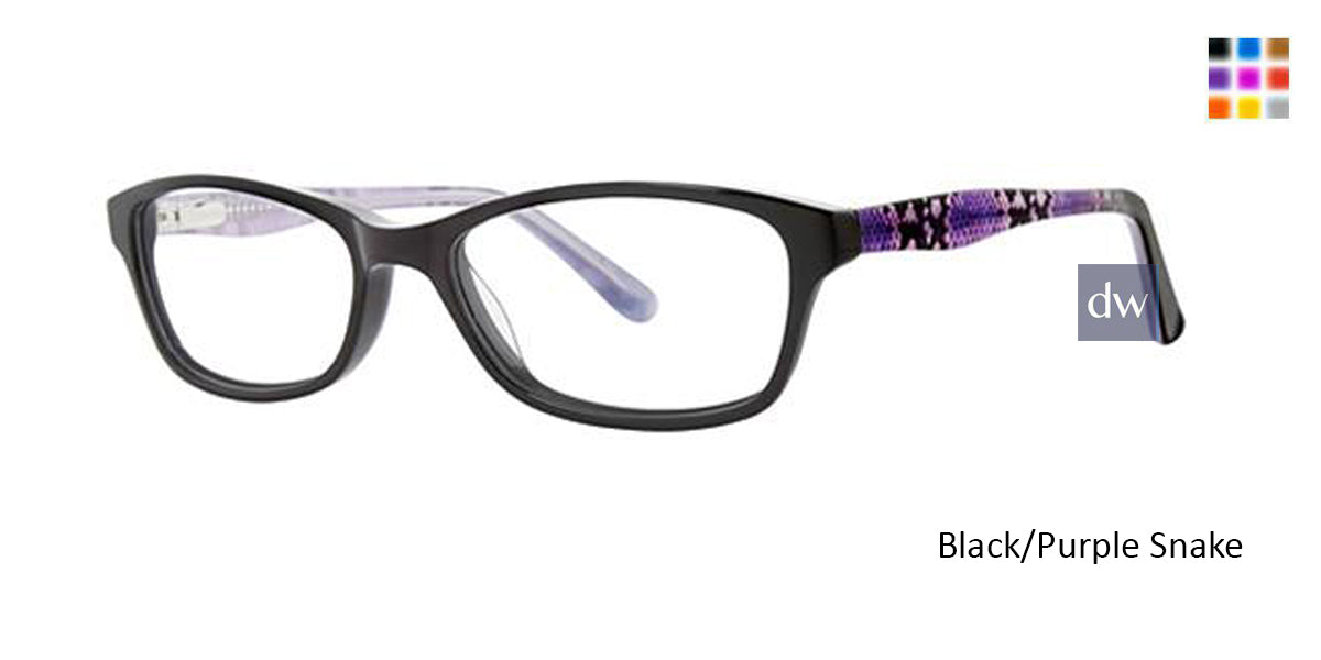 Black/Purple Snake K12 4101 Eyeglasses - Teenager