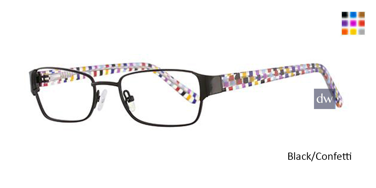 Black/Confetti K12 4103 Eyeglasses - Teenager