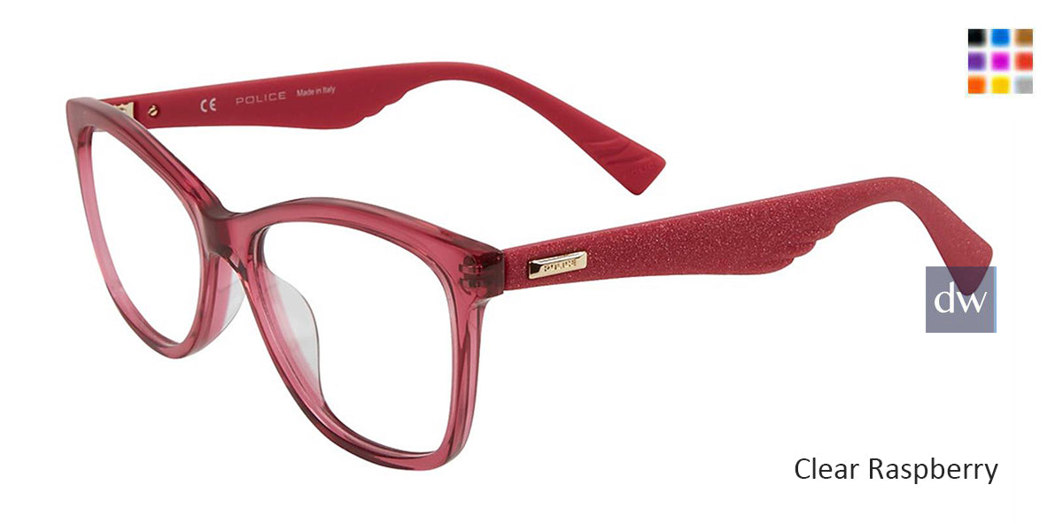 Clear Raspberry Police VPL414 Eyeglasses.