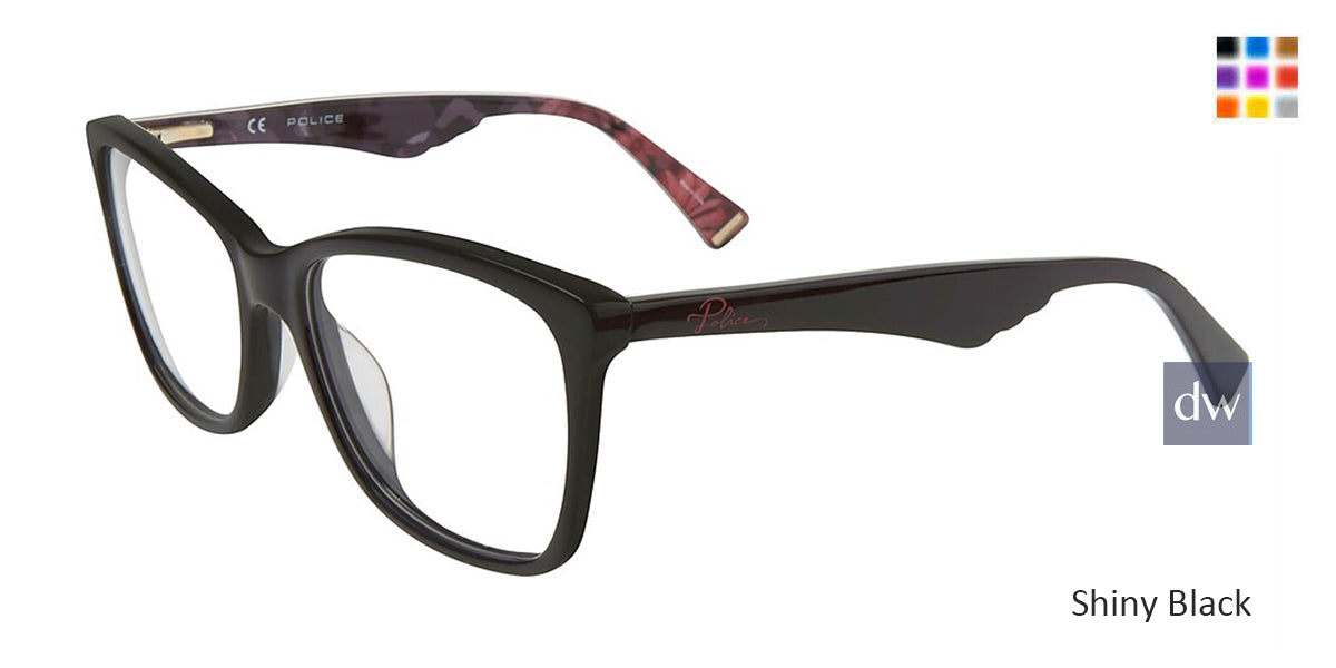 Shiny Black Police VPL415 Eyeglasses.