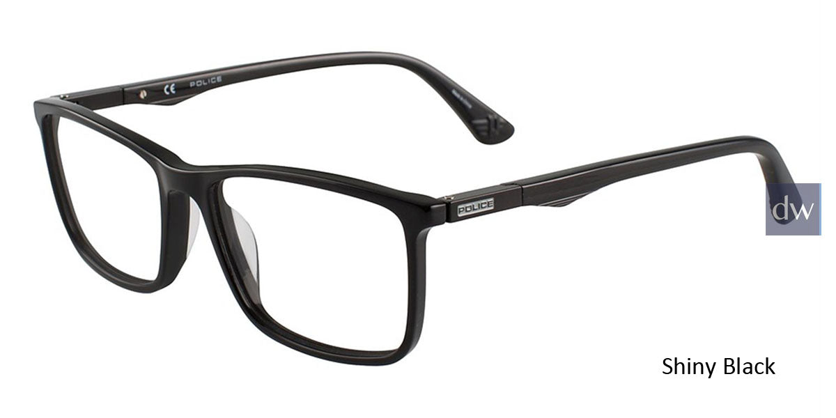 Shiny Black Police VPL393 Eyeglasses.