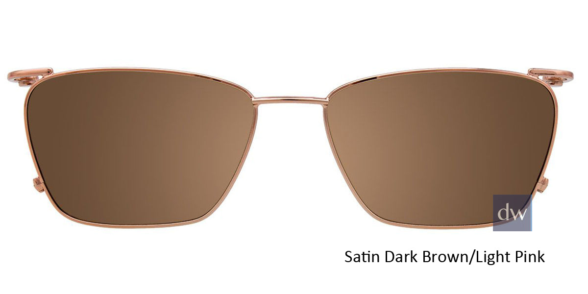Satin Dark Brown Light Pink Clip-On