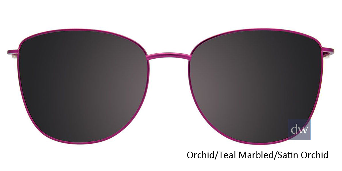 Orchid Teal Marbled Satin Orchid Clip-On