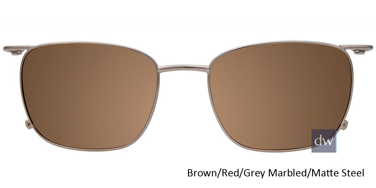 Brown Red Grey Marbled Matte Steel Clip-On