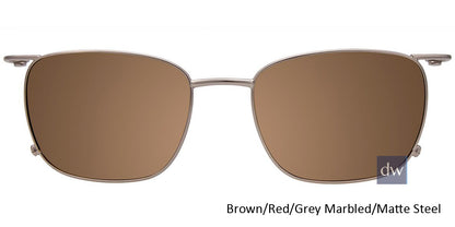 Brown Red Grey Marbled Matte Steel Clip-On