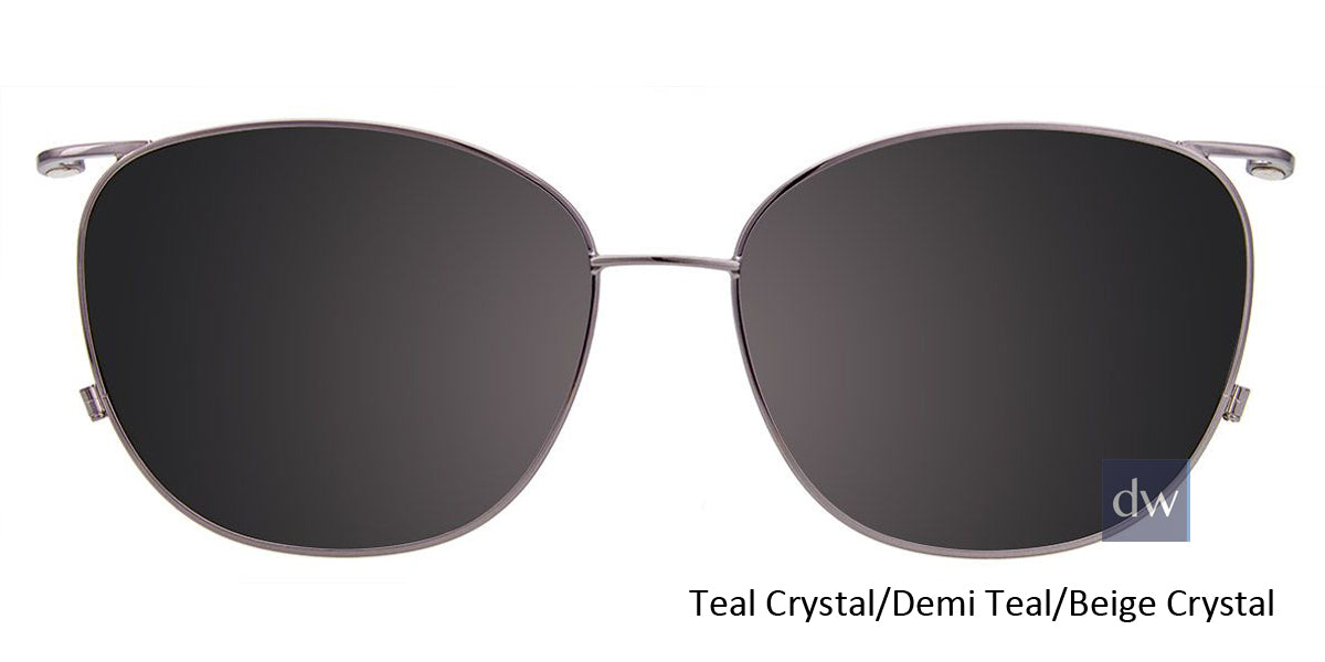 Teal Crystal Demi Teal Beige Crystal Clip-On