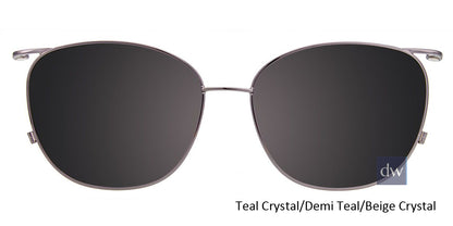 Teal Crystal Demi Teal Beige Crystal Clip-On