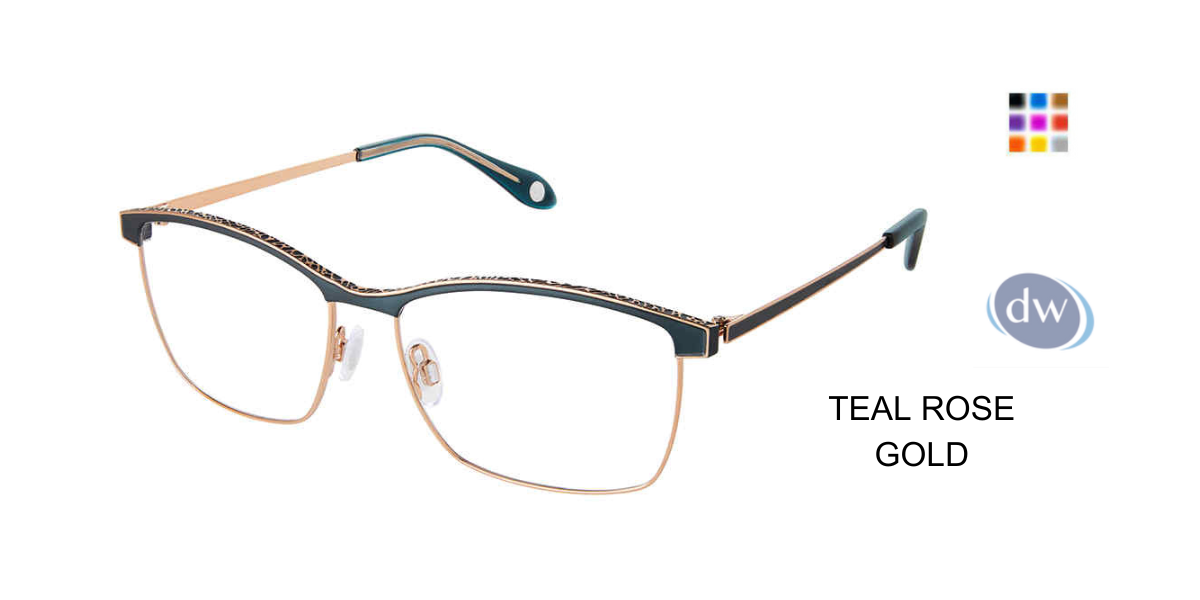 FYSH F-3723 Eyeglasses Teal Rose Gold