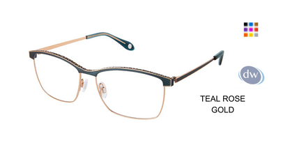 FYSH F-3723 Eyeglasses Teal Rose Gold