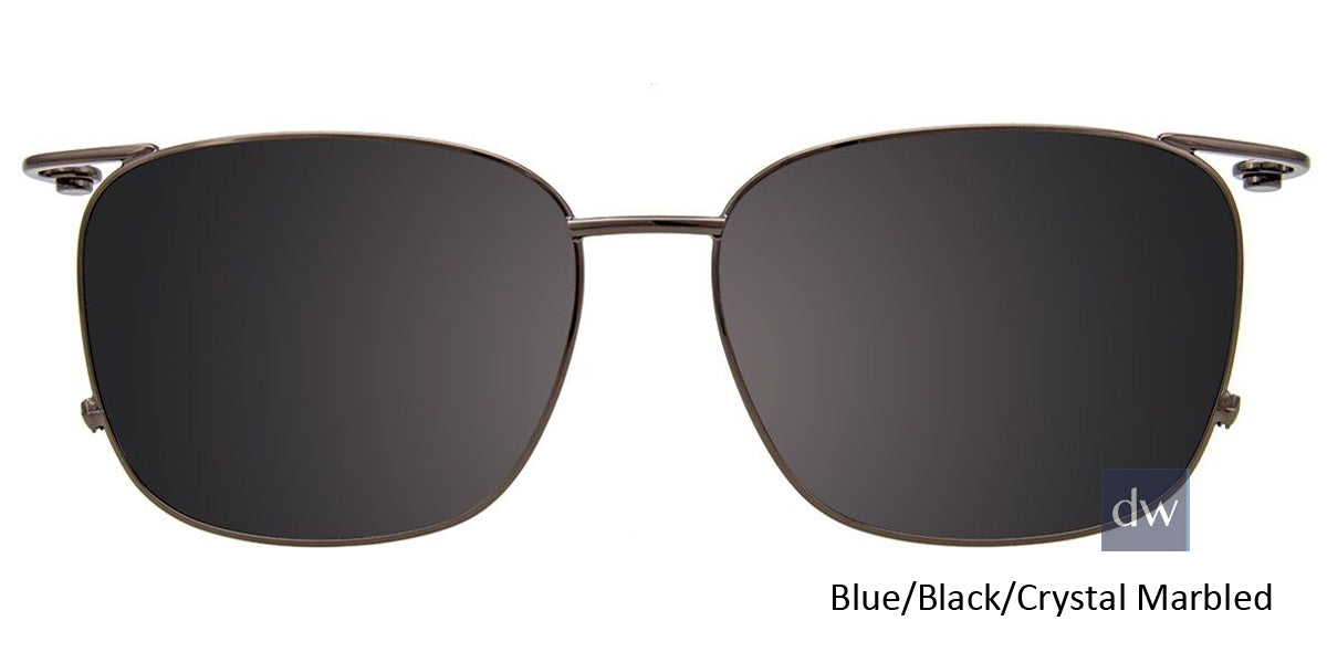 Blue Black Crystal Marbled Clip-On