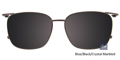 Blue Black Crystal Marbled Clip-On