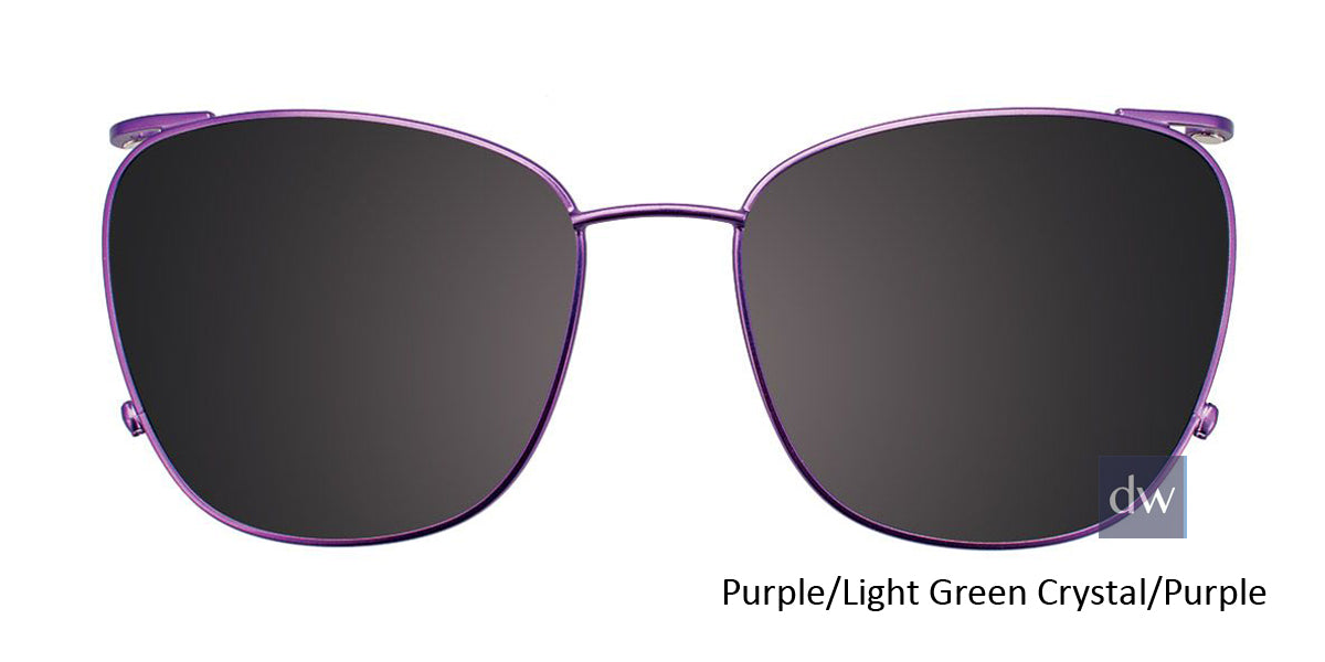 Purple Light Green Crystal Purple Clip-On
