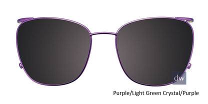 Purple Light Green Crystal Purple Clip-On