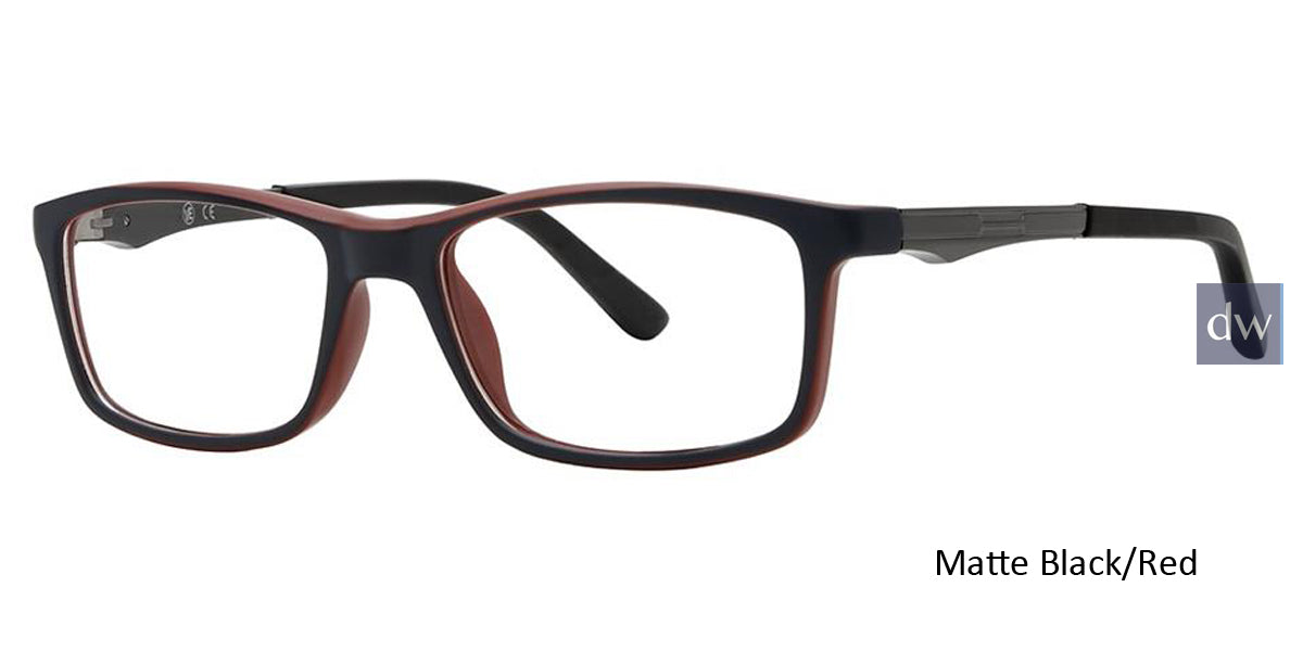 Matt Black/Red Vivid Metro 46 Eyeglasses - Teenager.